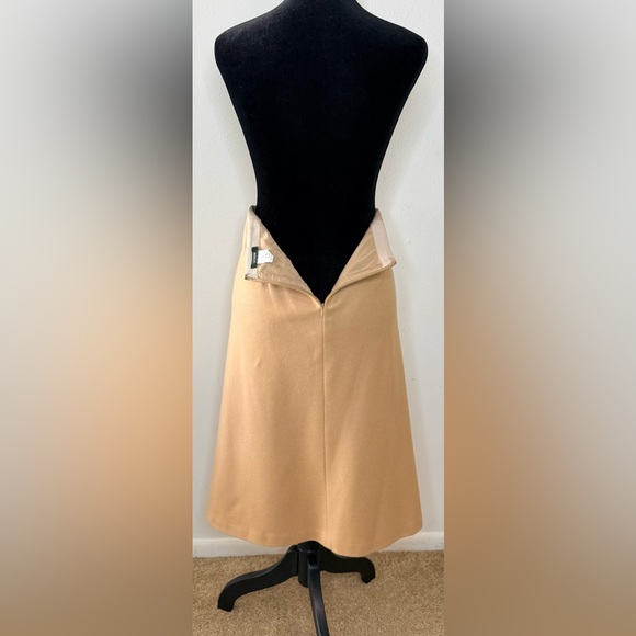 Vintage J Crew preppy classic camel A Line Midi wool angora blend skirt 6 EUC - Picture 6 of 7